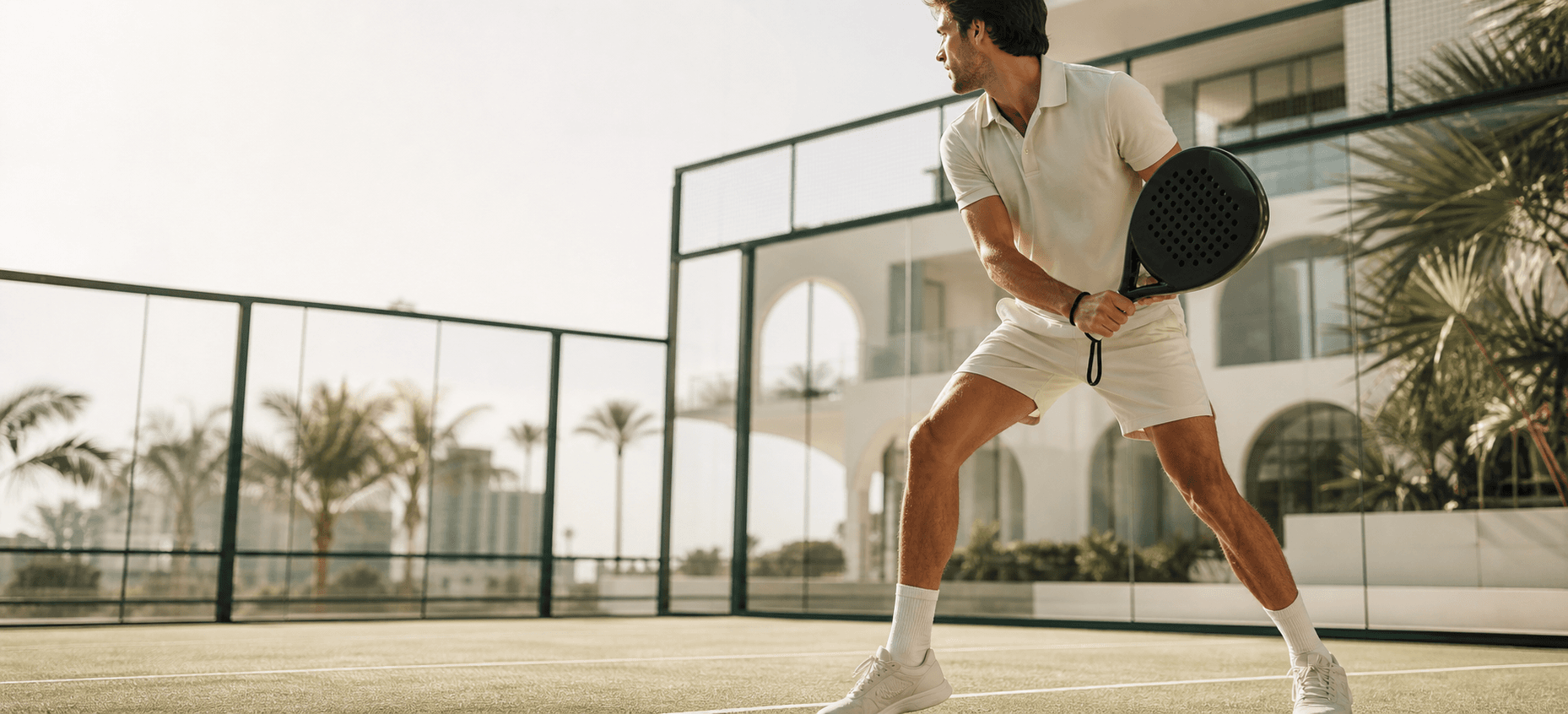 Padel player on a premium court